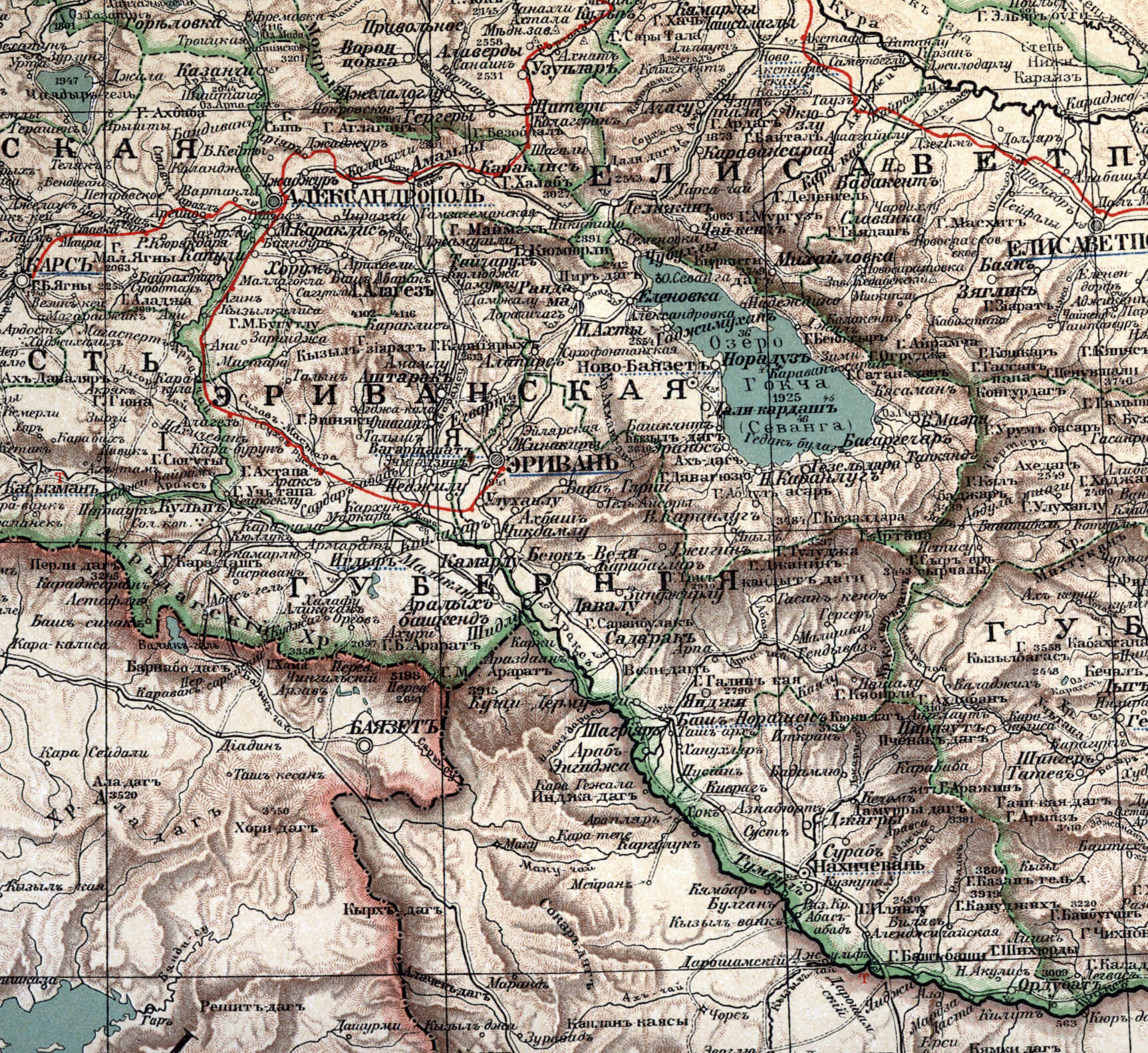 Карта Ериванської губернії (Російська імперія), 1903 р.